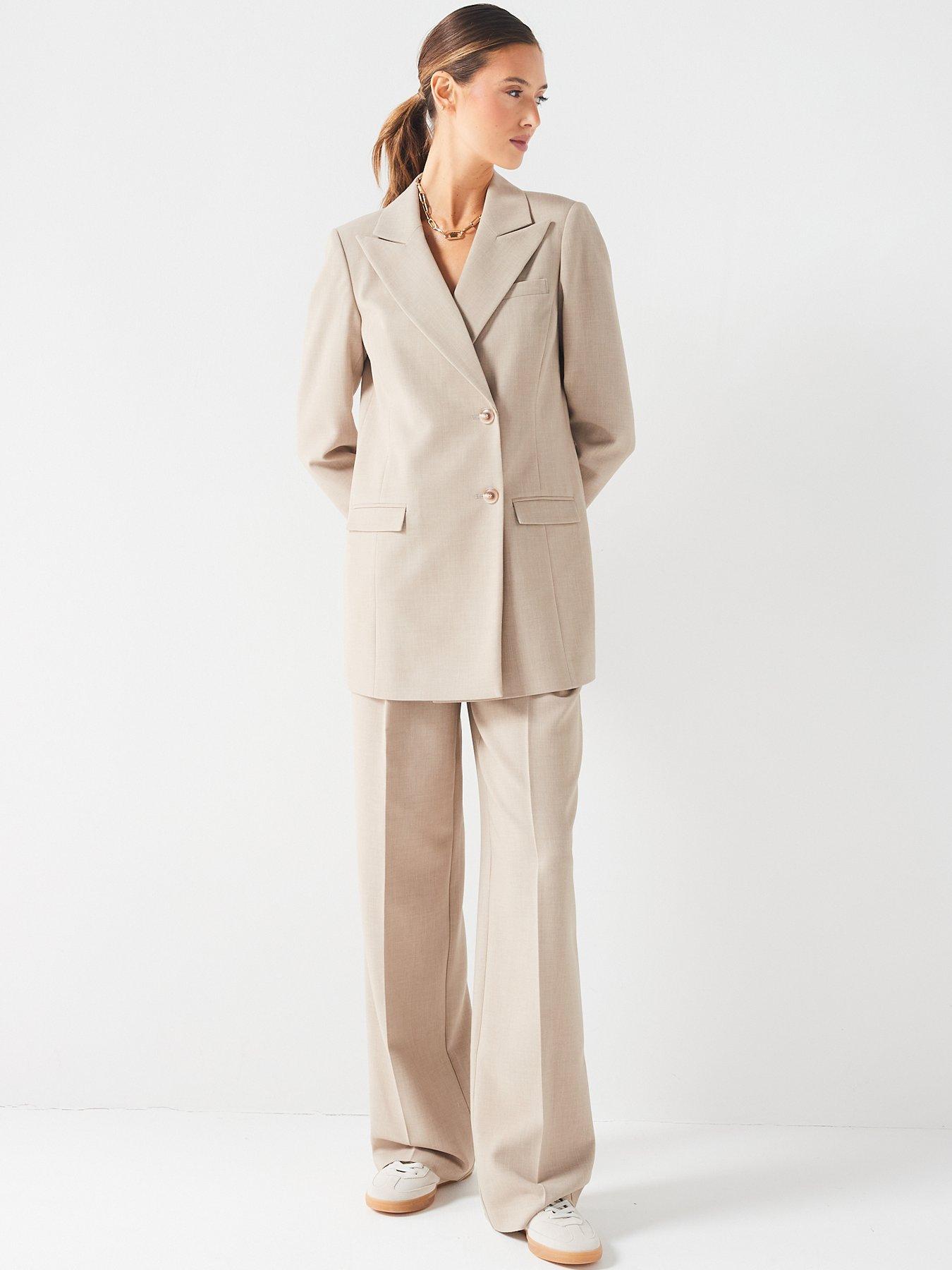 Fig & Basil Cross Hatch Blazer Co ord | Very.co.uk