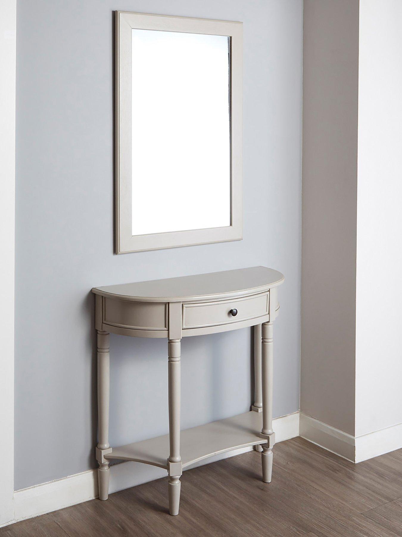 Half circle console table with deals drawers