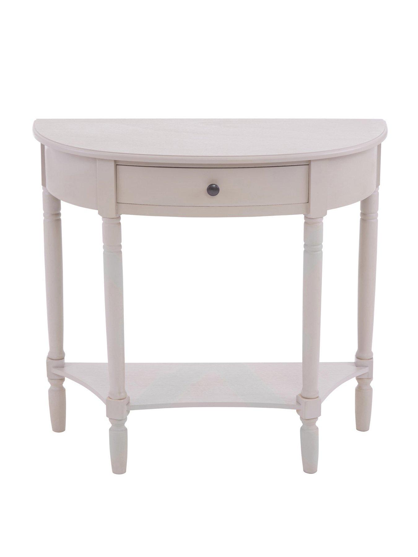 Half round console table deals with drawers