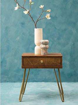 Product photograph of Premier Housewares Flori 1 Draw Side Table from very.co.uk
