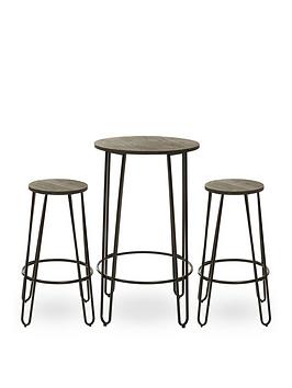Product photograph of Premier Housewares District 3 Piece Bar Table And Stool Set from very.co.uk