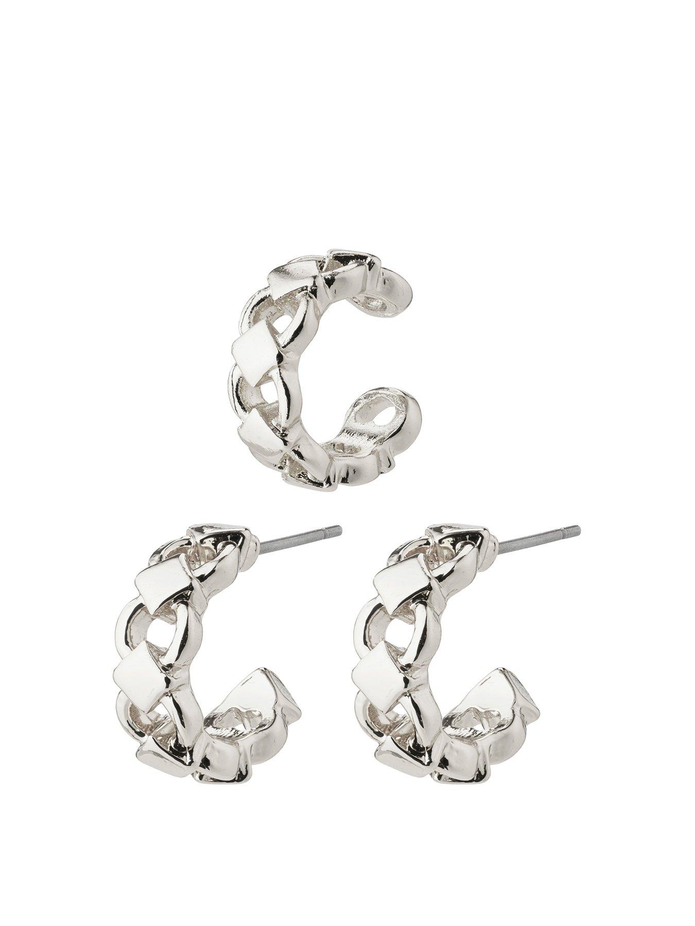 undefined DESIREE   hoop and cuff earrings silver-plated