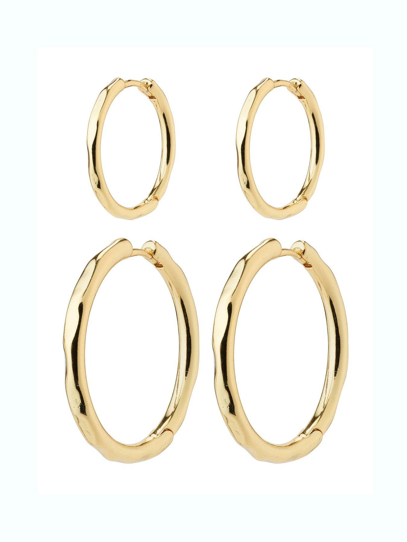 Pilgrim EVE hoop earrings 2-in-1 set gold-plated