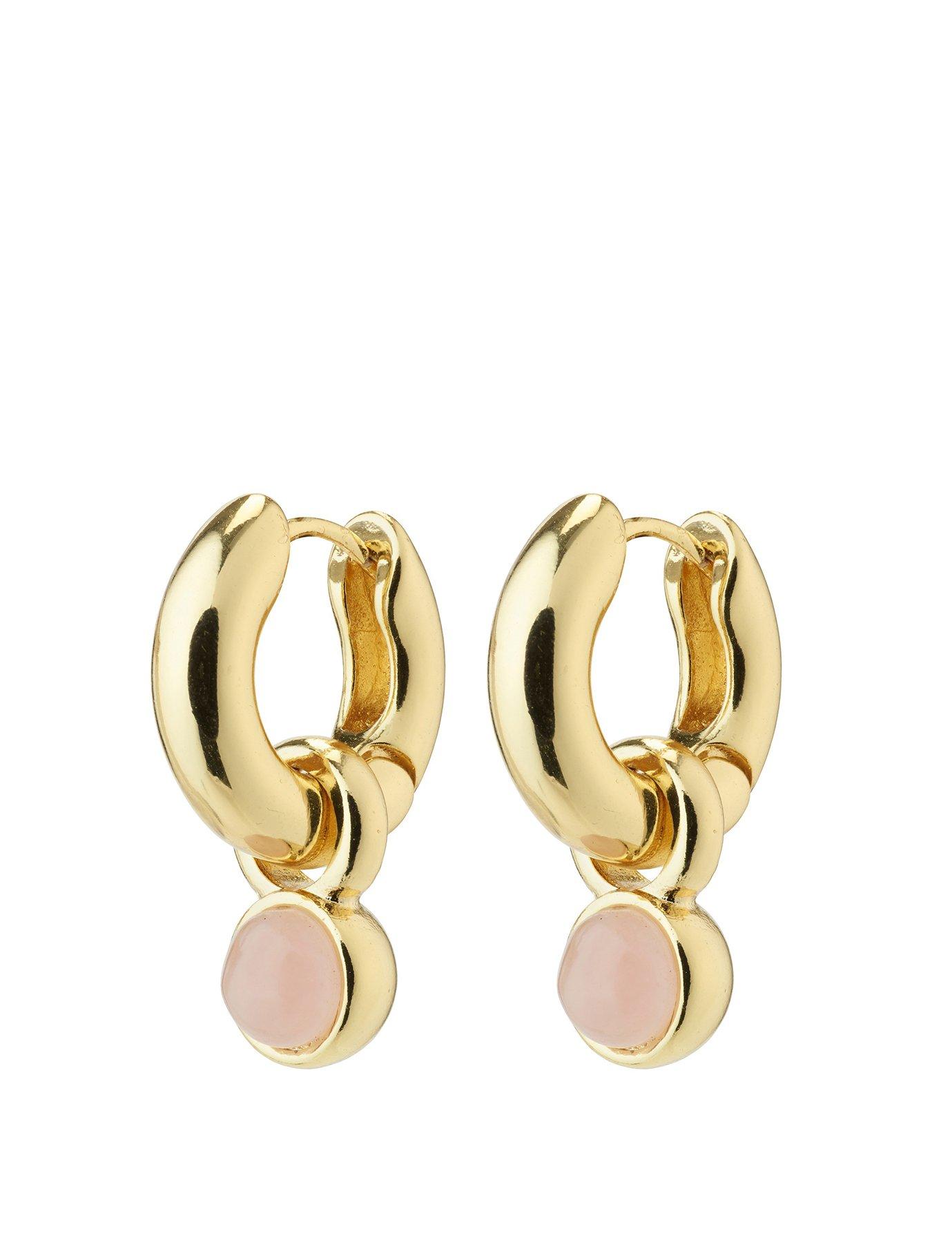 Pilgrim Evah Rosa Hoop Earrings Gold-Plated