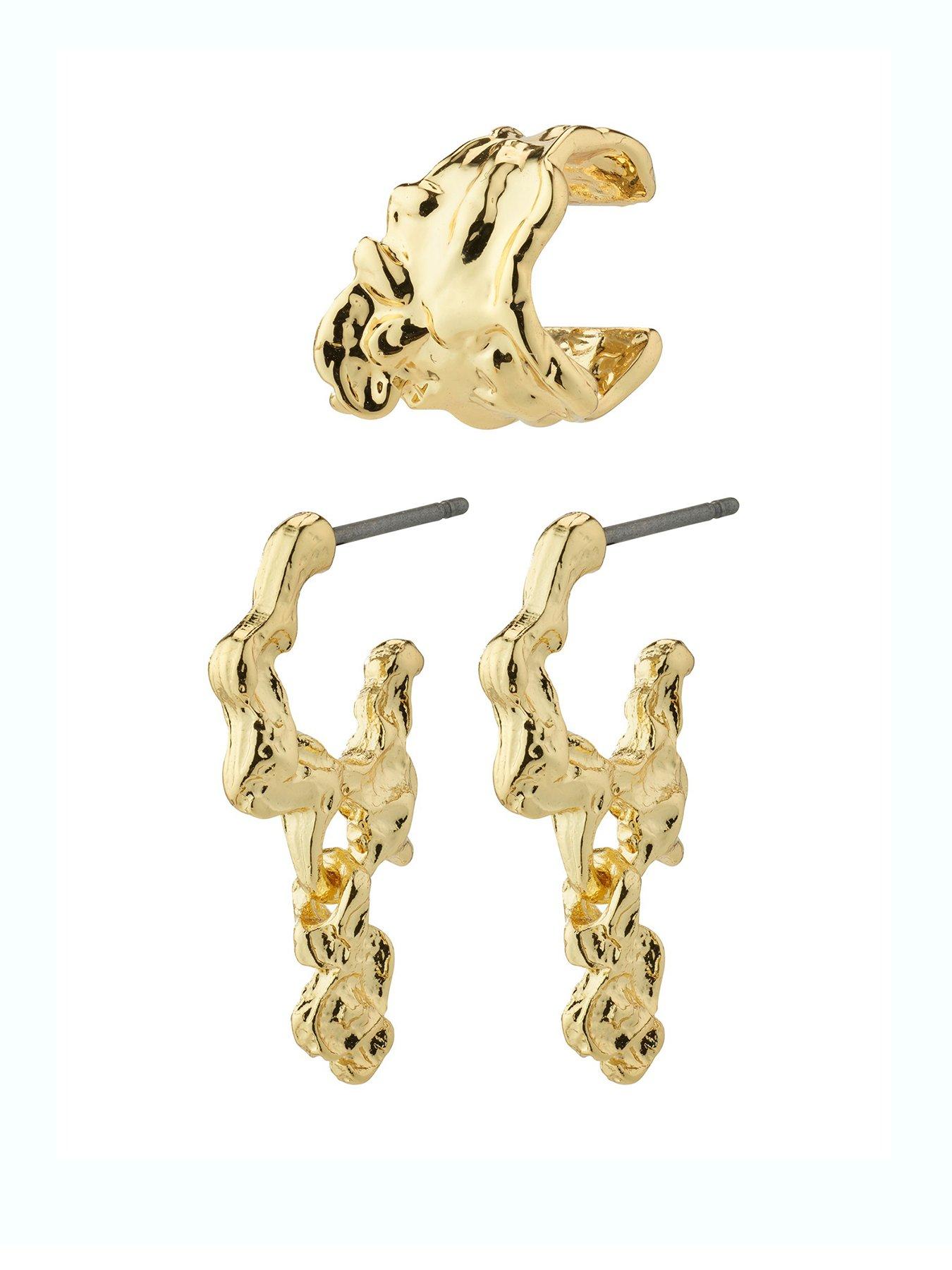 undefined RHYTHM hoop and cuff earrings gold-plated