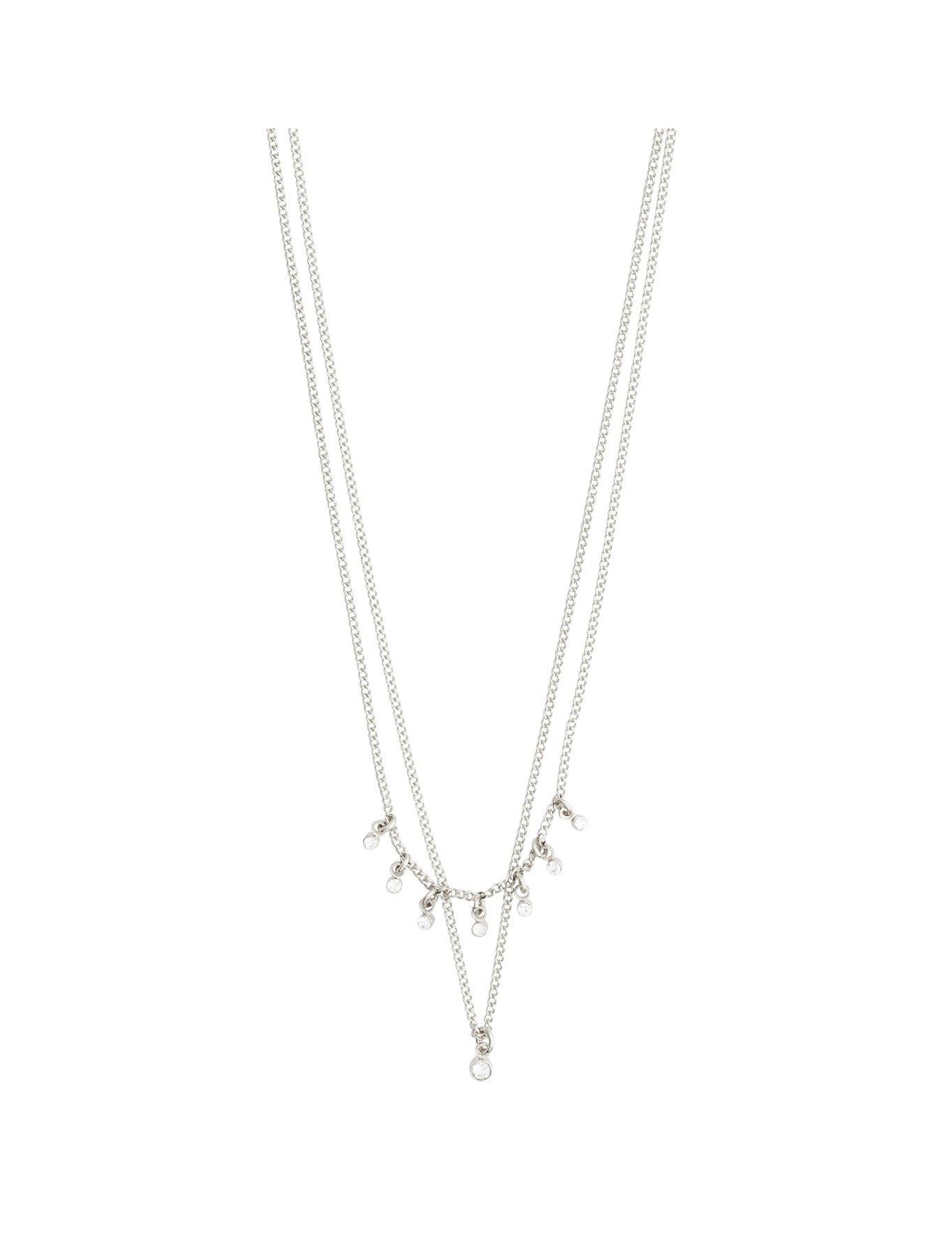 Product photograph of Pilgrim Sia Crystal Chain 2-in-1 Silver-plated from very.co.uk