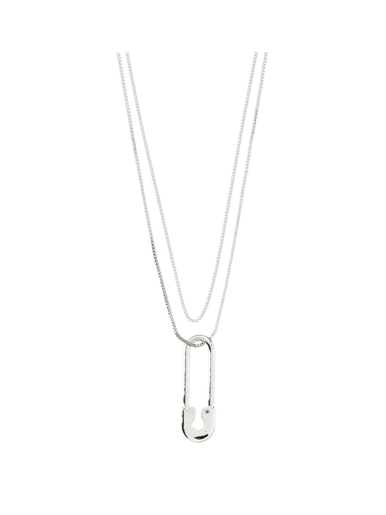 Product photograph of Pilgrim Pace Pendant Necklace Silver-plated from very.co.uk