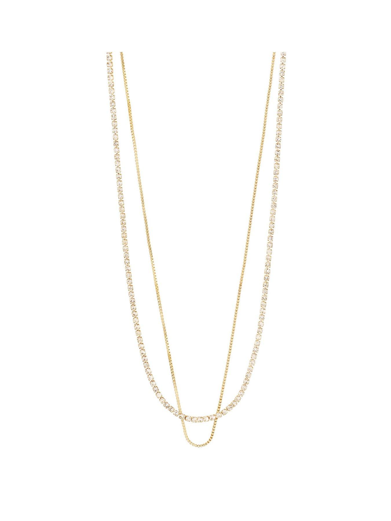 undefined MILLE crystal necklace 2-in-1 gold-plated