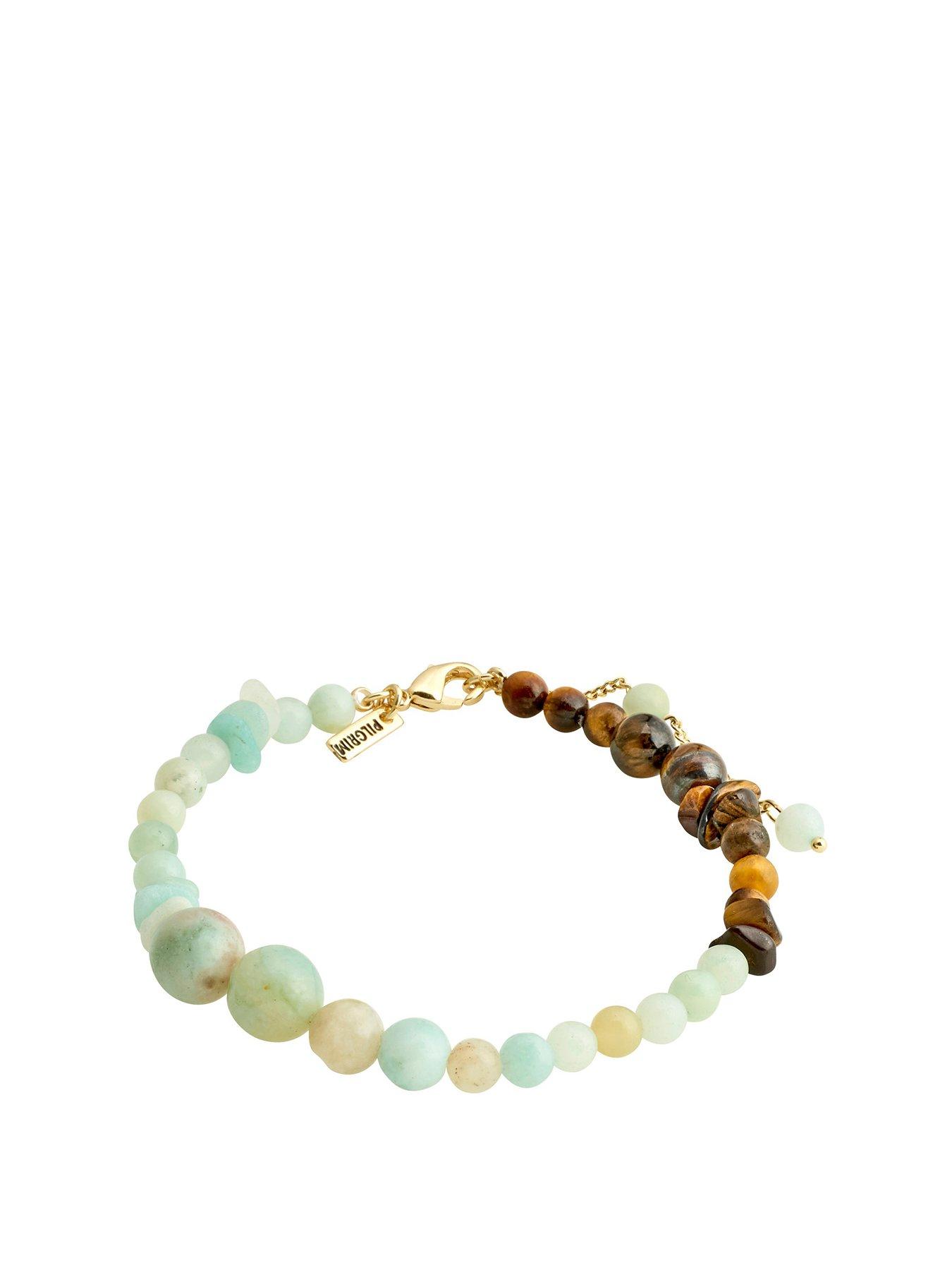 Product photograph of Pilgrim Soulmates Bracelet Mint Gold-plated from very.co.uk