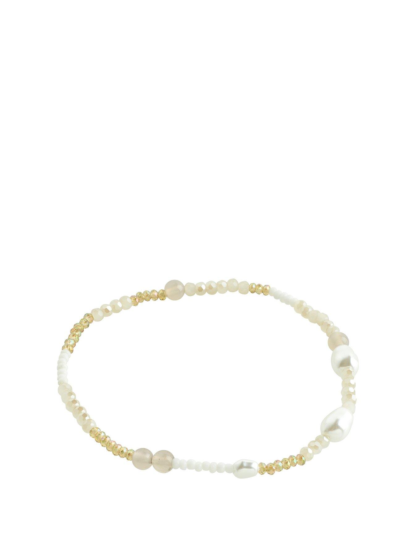 Product photograph of Pilgrim Indiana Bracelet White from very.co.uk