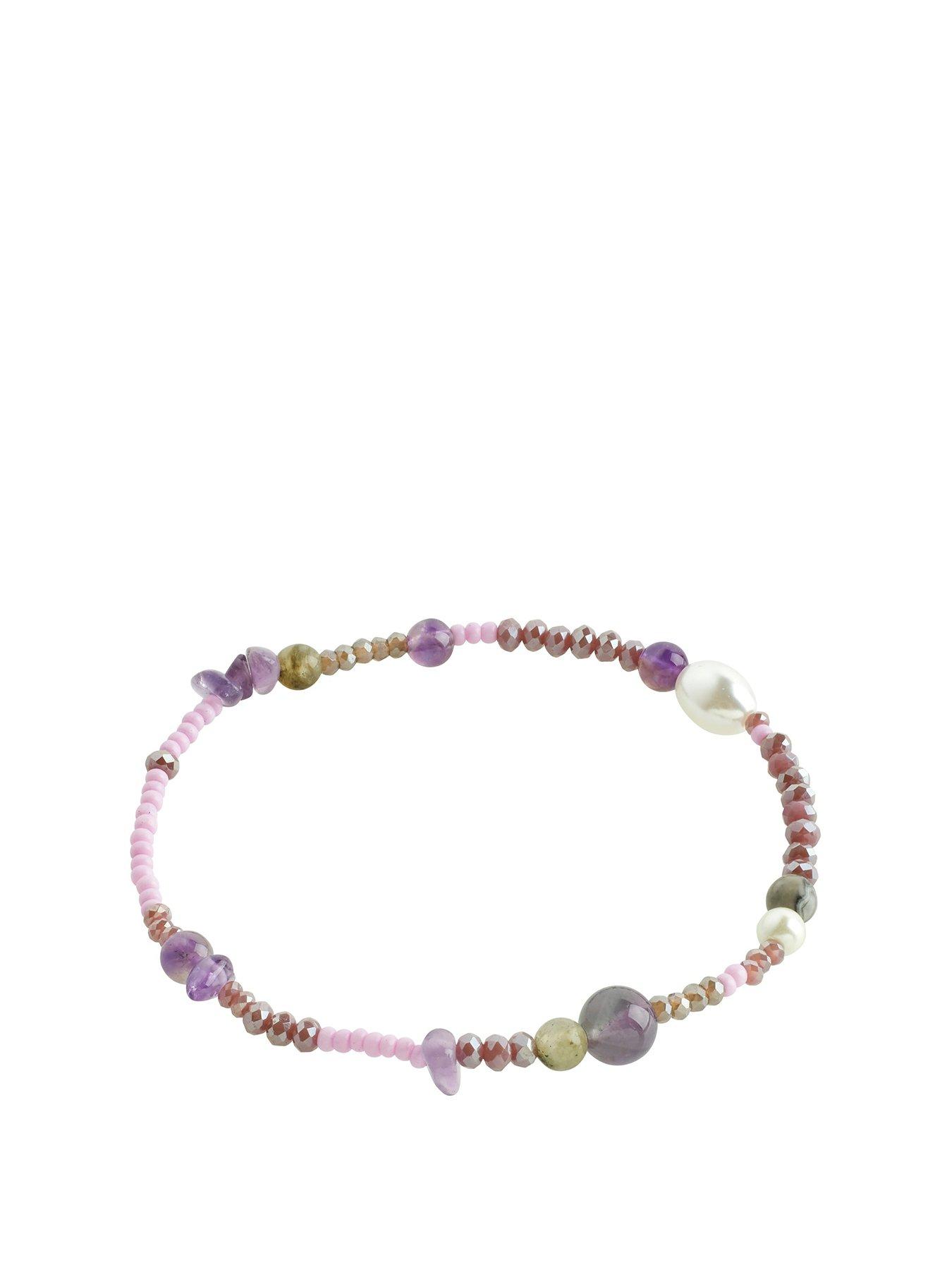 Product photograph of Pilgrim Indiana Bracelet Purple from very.co.uk