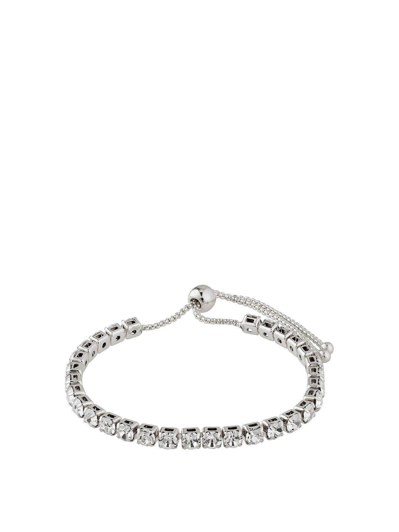 Product photograph of Pilgrim Lucia Crystal Bracelet Silver-plated from very.co.uk