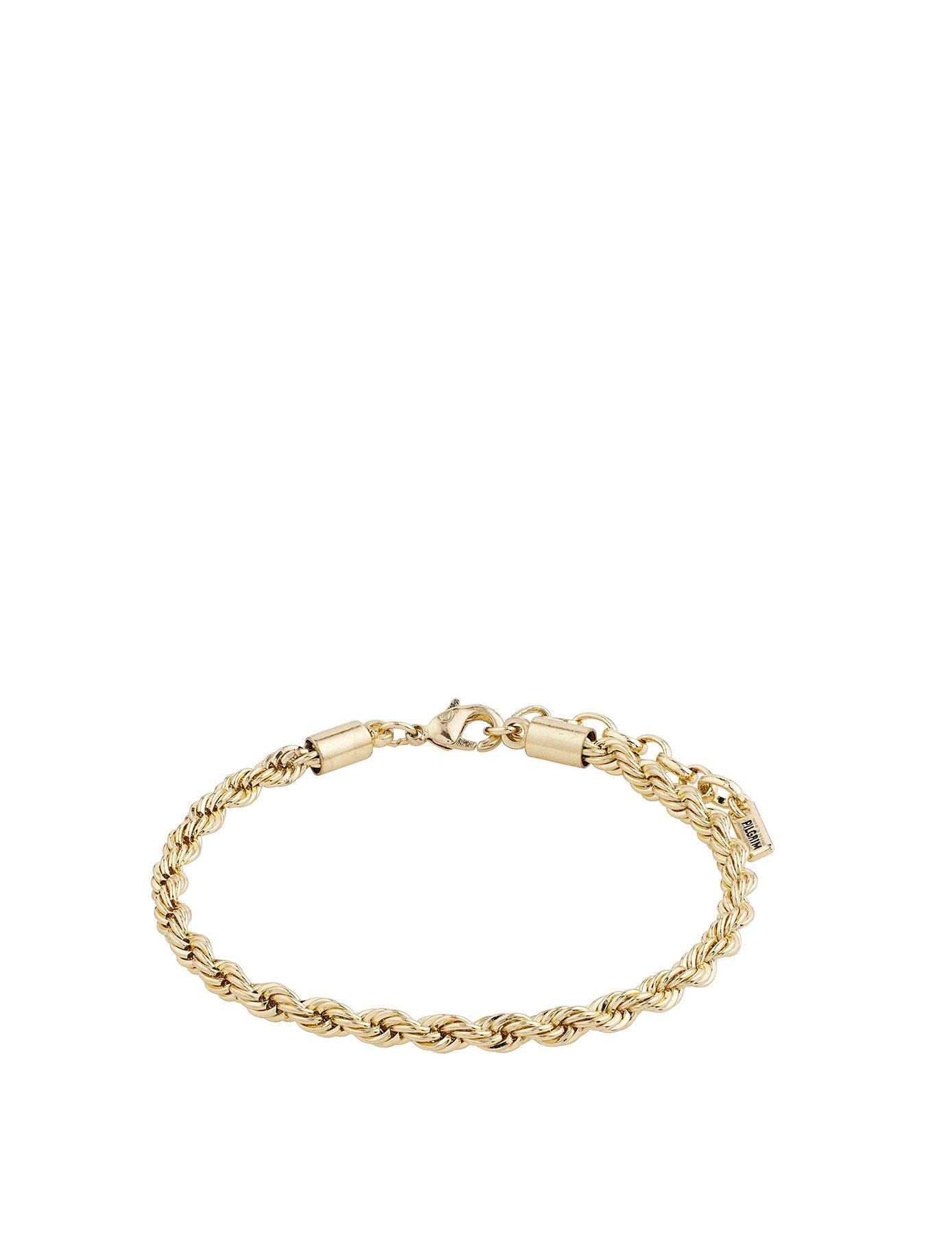 Product photograph of Pilgrim Pam Robe Chain Bracelet Gold-plated from very.co.uk