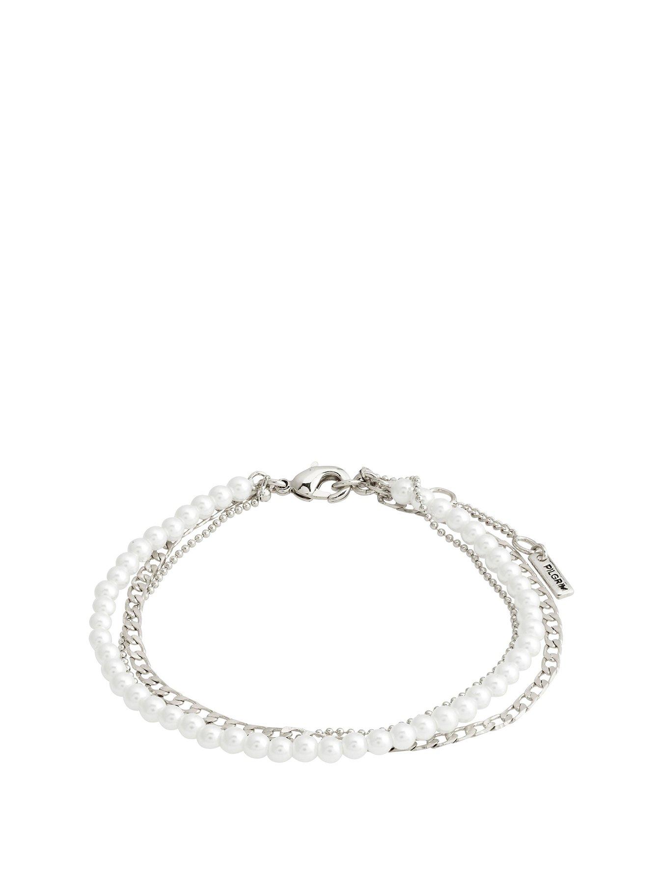 Product photograph of Pilgrim Baker Bracelet 3-in-1 Set Silver-plated from very.co.uk