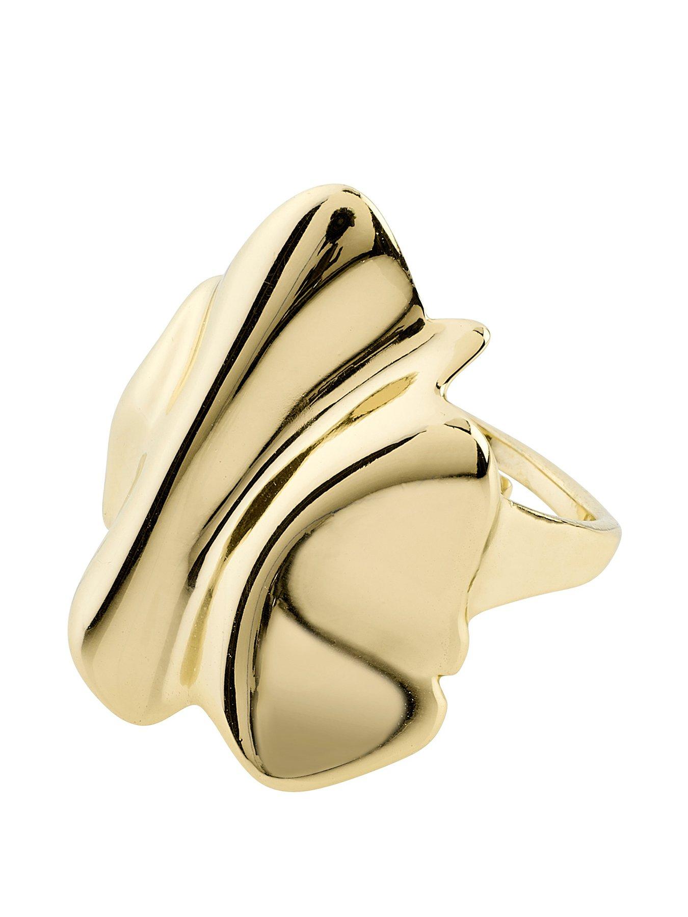undefined EM wavy statement ring gold-plated