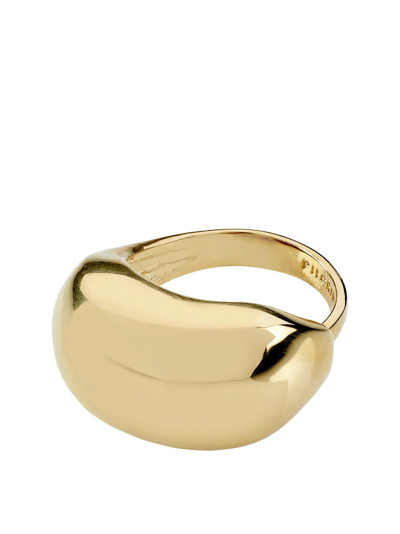 Product photograph of Pilgrim Pace Statement Ring Gold-plated from very.co.uk