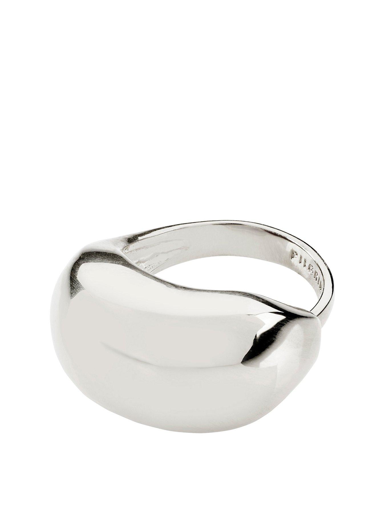 Product photograph of Pilgrim Pace Statement Ring Silver-plated from very.co.uk