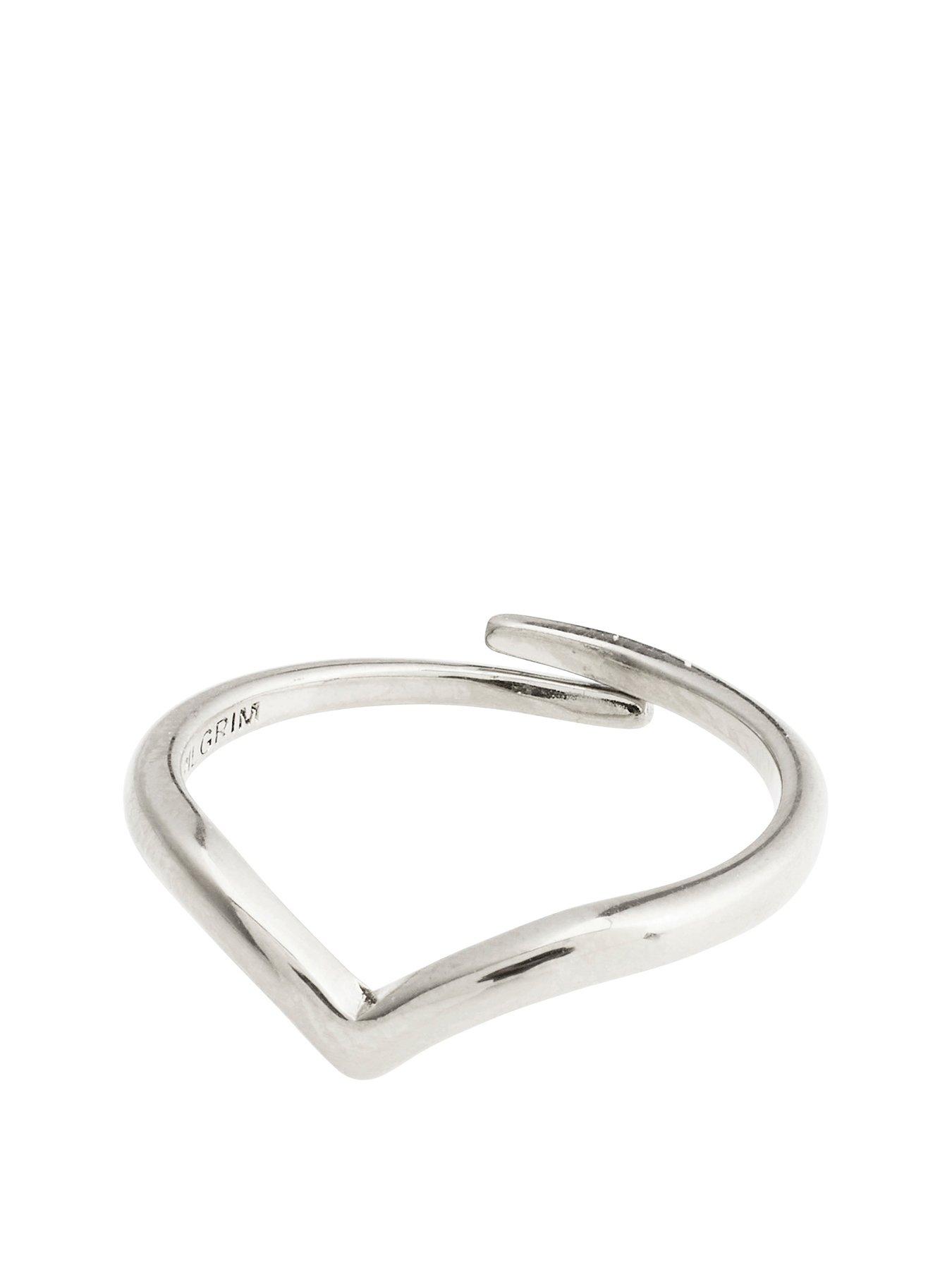 Lulu Bow Stack Ring Silver Pla Silver