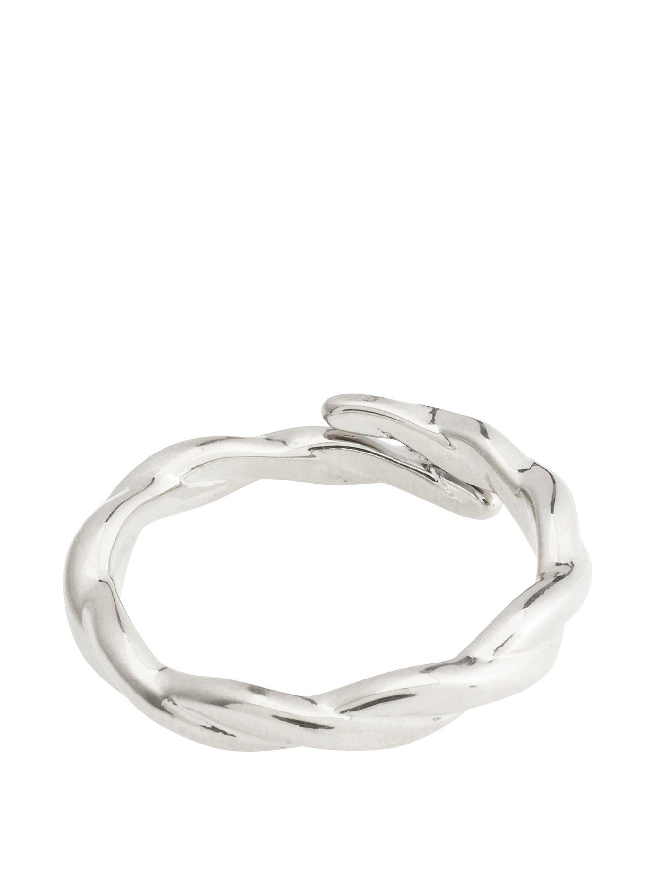 Product photograph of Pilgrim Lulu Twirl Stack Ring Silver-plated from very.co.uk