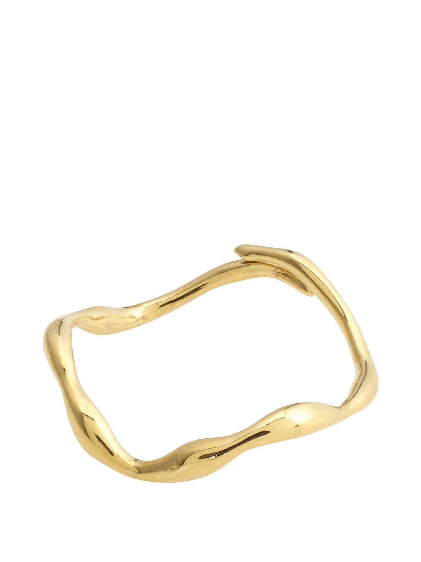 Product photograph of Pilgrim Lulu Stack Ring Gold-plated from very.co.uk