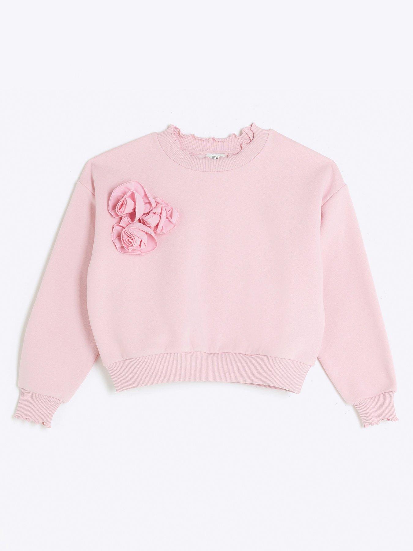 River island pink sweatshirt sales