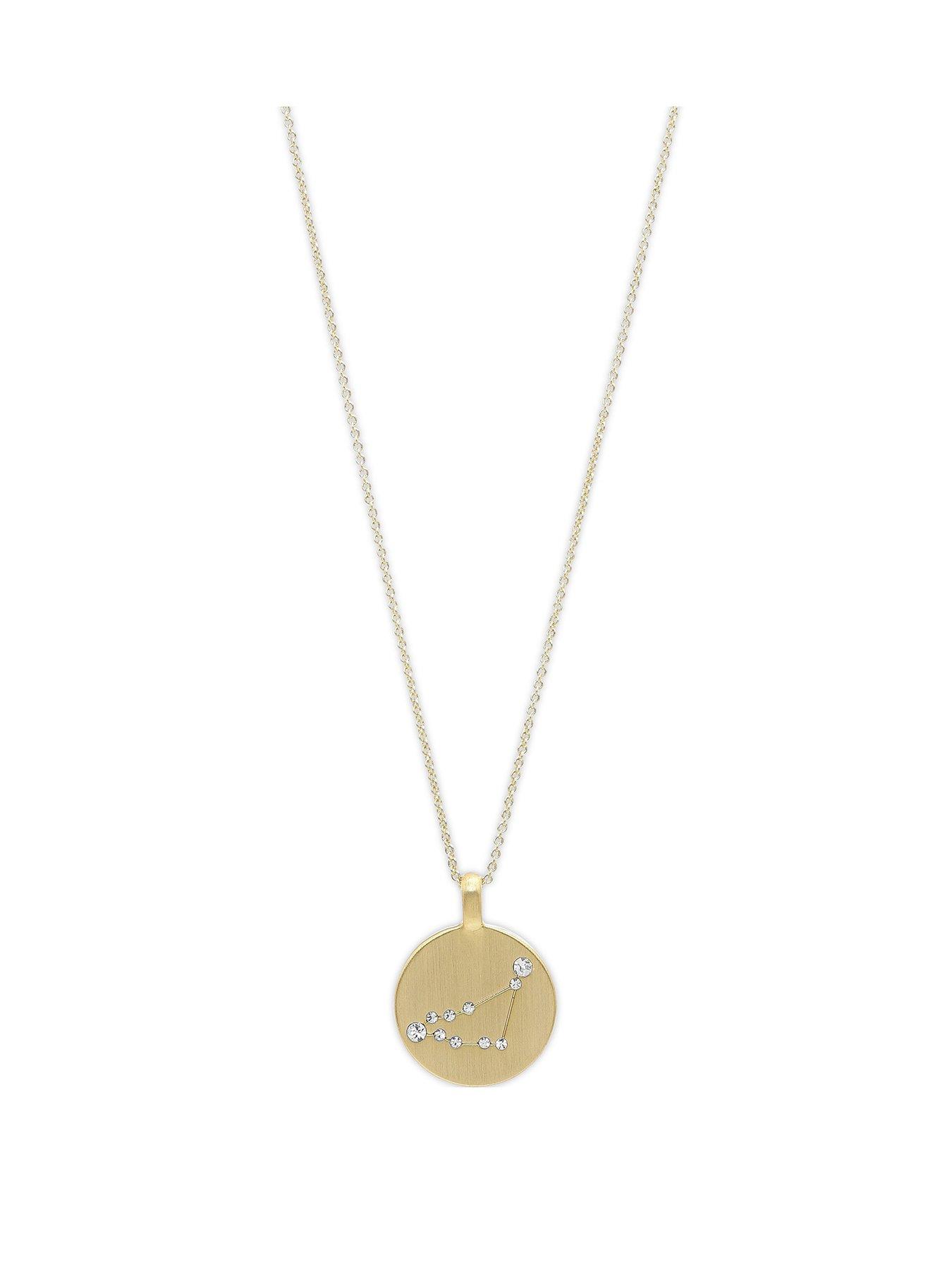 Pilgrim Zodiac Sign Coin Necklace, gold-plated