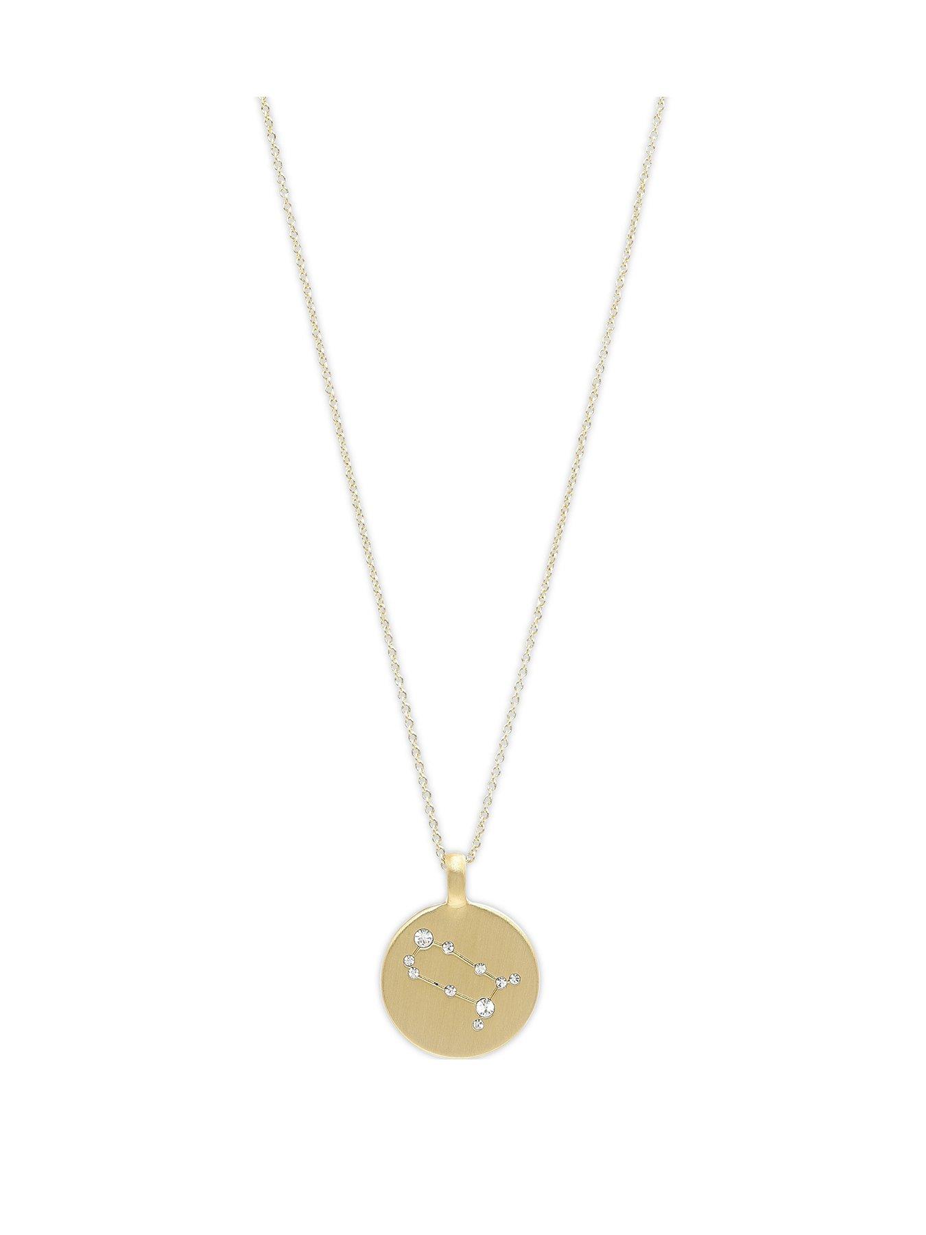 Pilgrim Zodiac Sign Coin Necklace, gold-plated