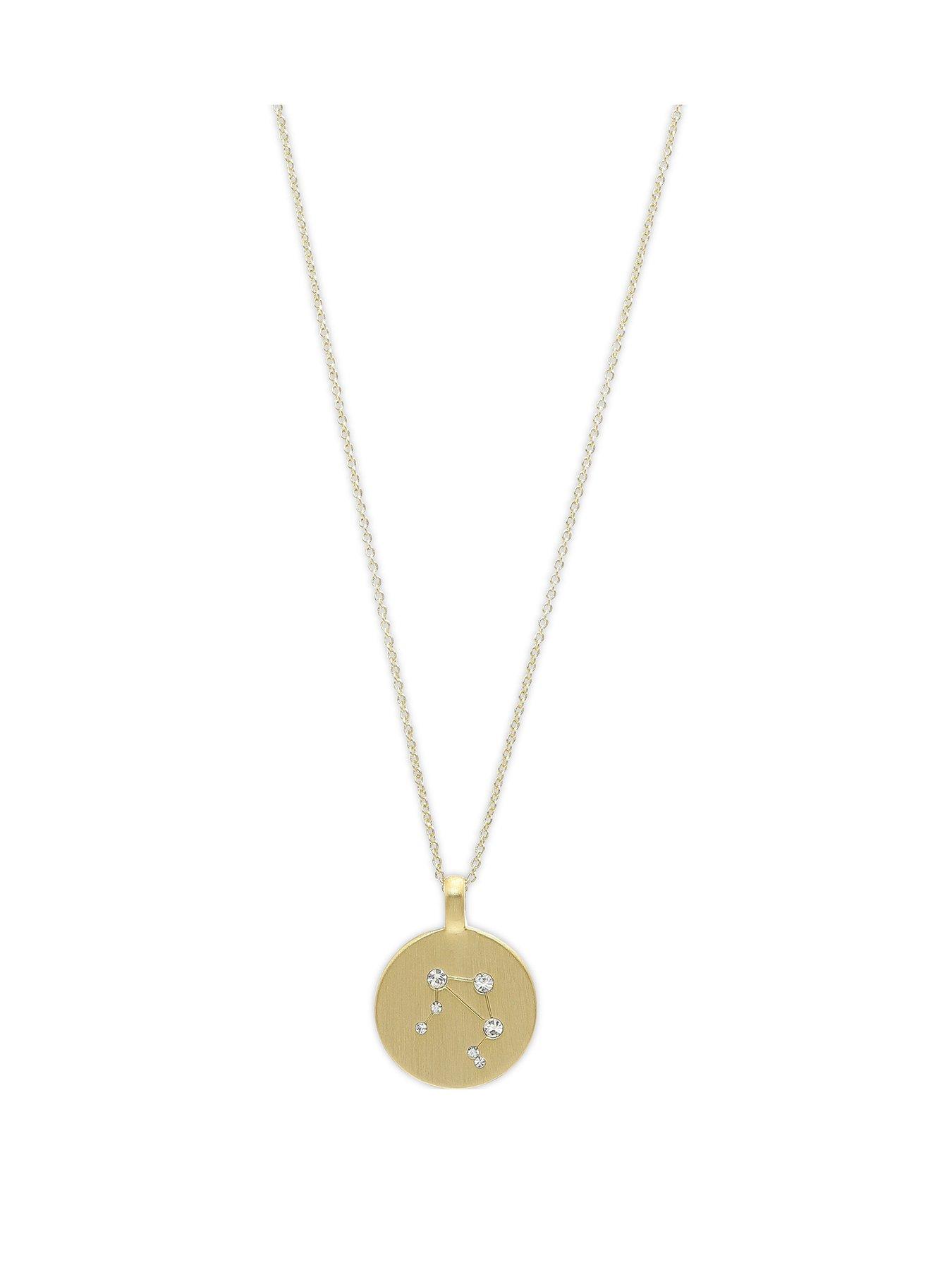 Pilgrim Zodiac Sign Coin Necklace, gold-plated