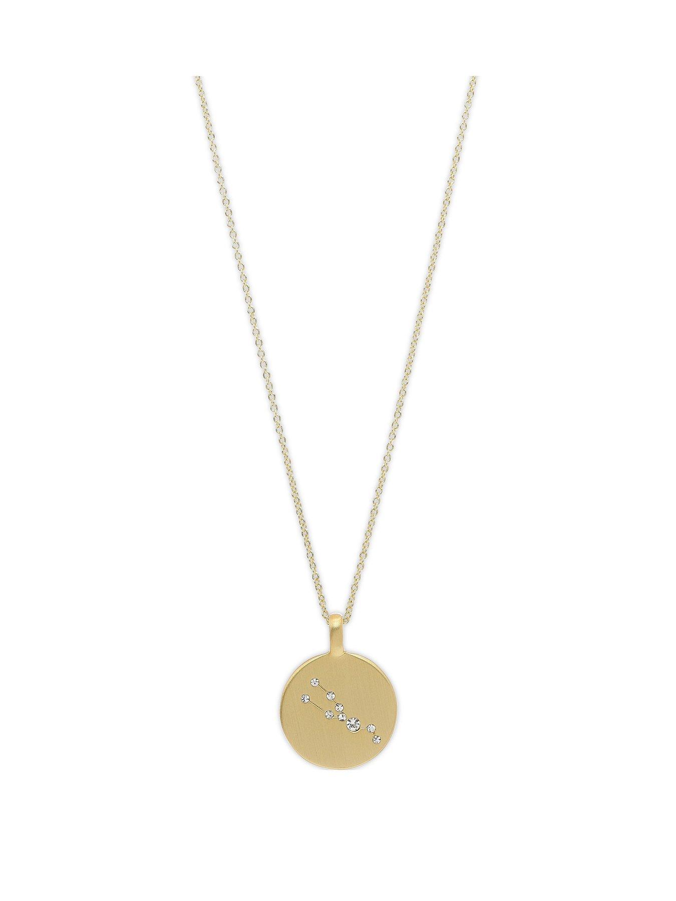 Pilgrim Zodiac Sign Coin Necklace, gold-plated