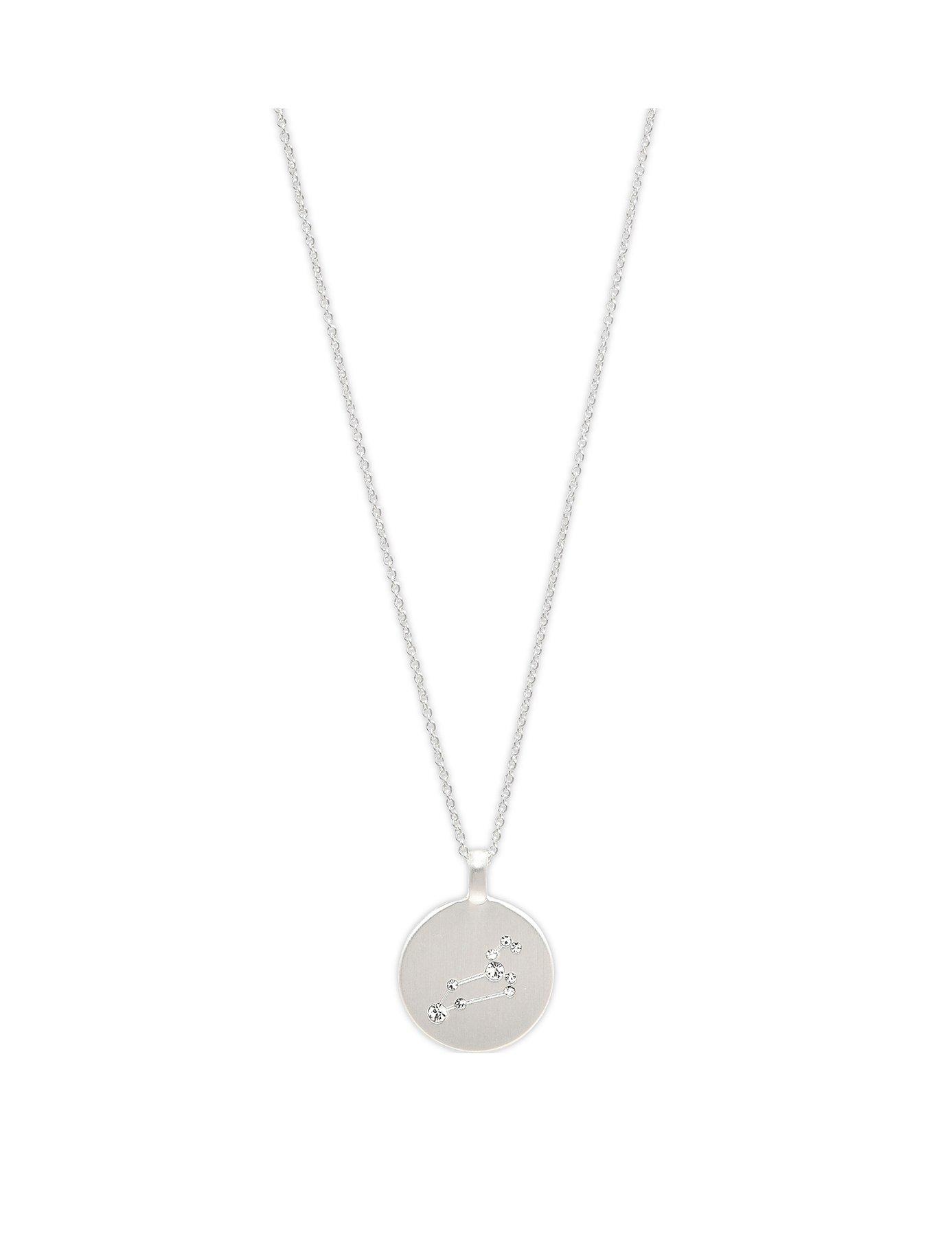 Pilgrim Zodiac Sign Coin Necklace, silver-plated