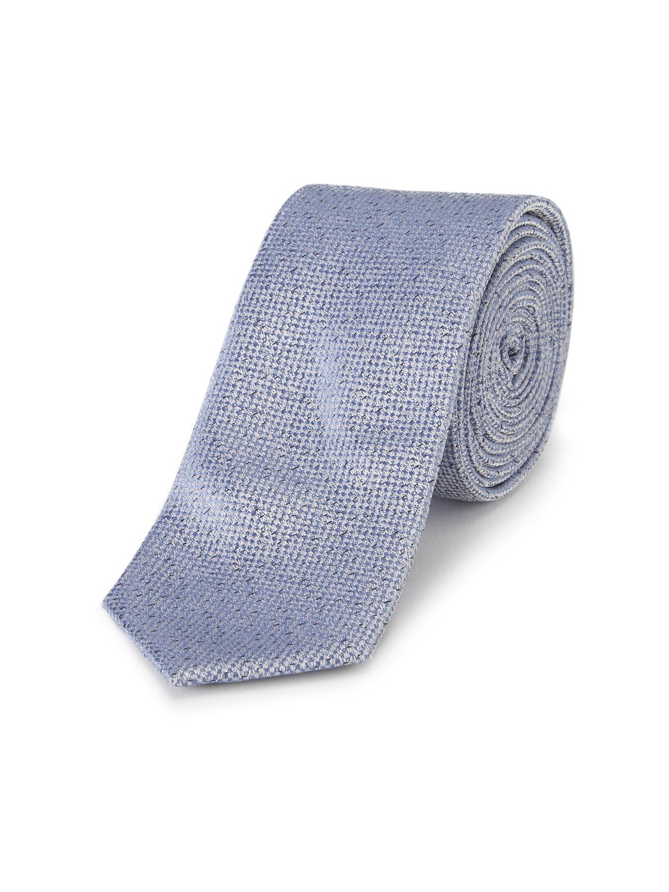 Image 2 of 4 of Paisley Print Tie and Pocket Square Set - Blue