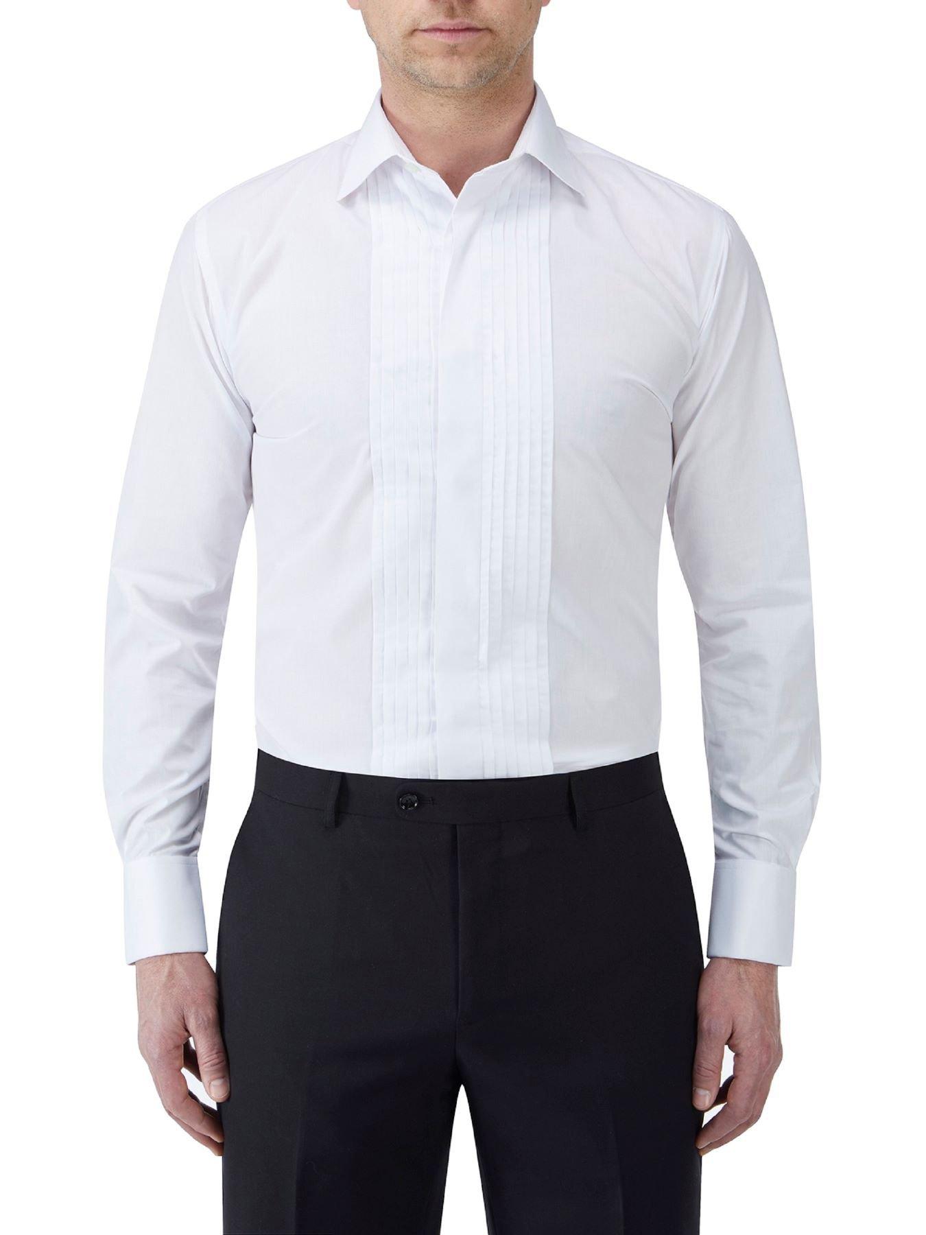 Skopes Smart Pleat Wing Collar Tailored Dress Shirt - White
