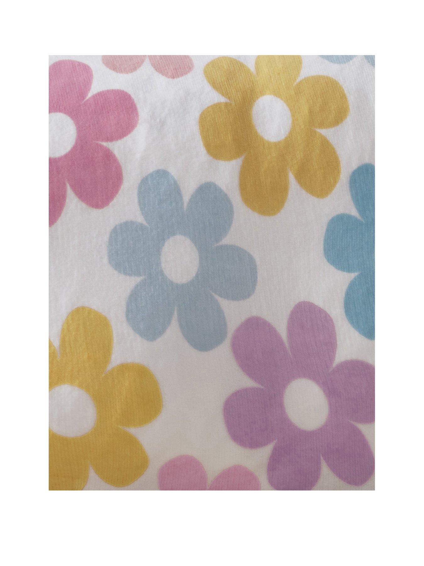 Image 2 of 3 of Bedlam Retro Floral Pink Plush Fleece Duvet Cover Set