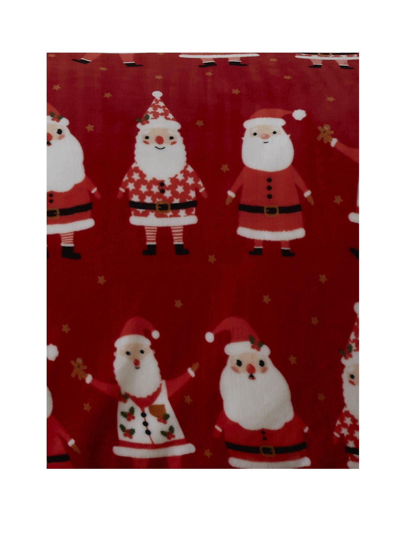 Image 2 of 4 of Bedlam Jolly Santa Sherpa Fleece Duvet Cover Set - Red