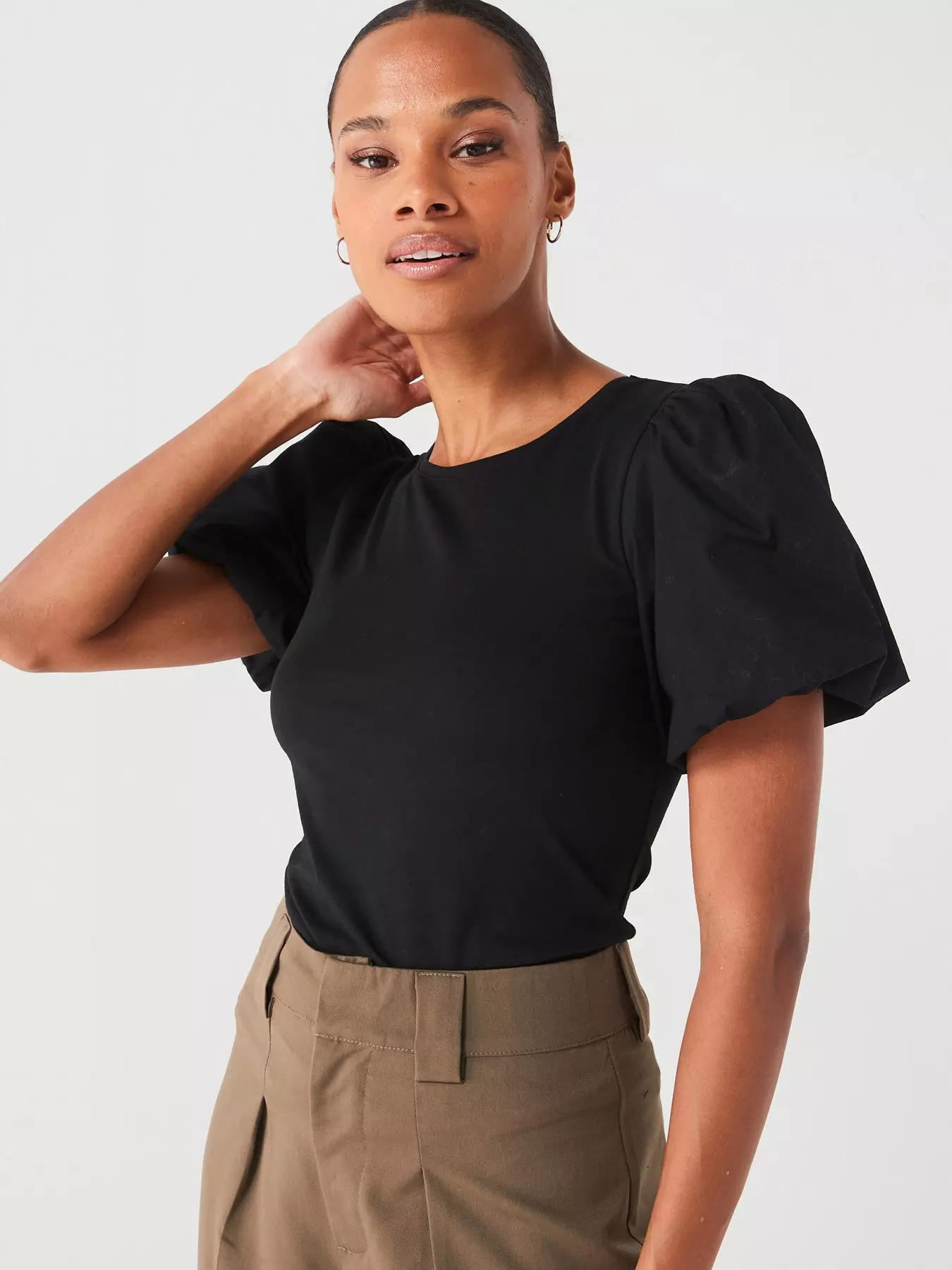 Black, Casual Tops, Jersey, Tops & t-shirts, Women