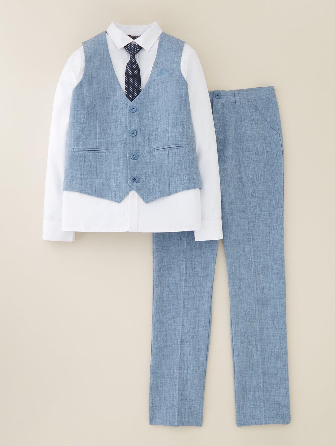 Eve and Milo Boys Trouser, Waistcoat, Long Sleeve Shirt and Tie Set ...