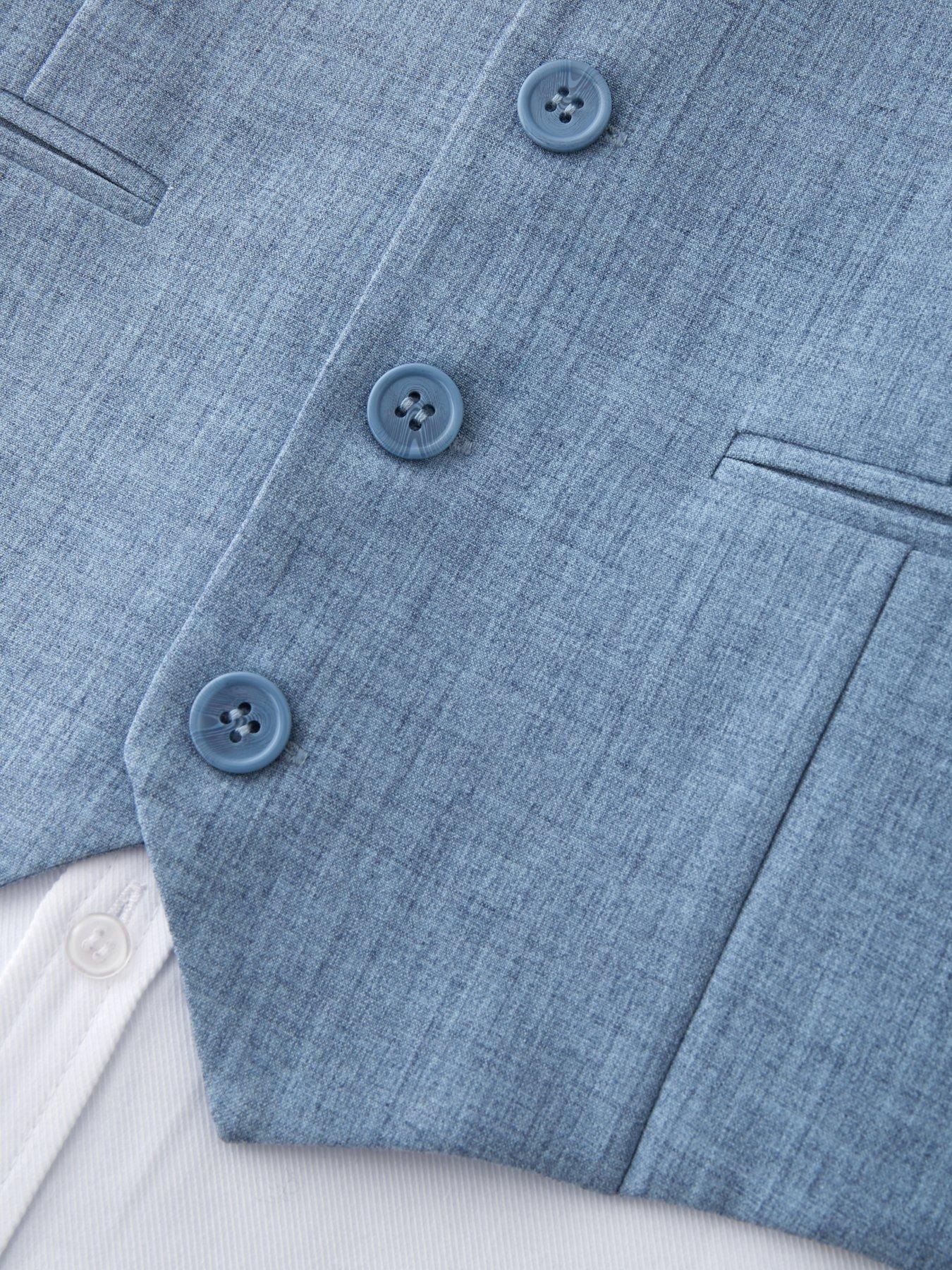 Image 4 of 4 of Eve and Milo Boys Trouser, Waistcoat, Long Sleeve Shirt and Tie Set - Blue