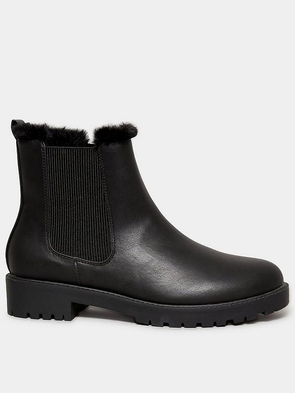 Yours Extra Wide Fit Chelsea Faux Fur Lined Boot Black | very.co.uk