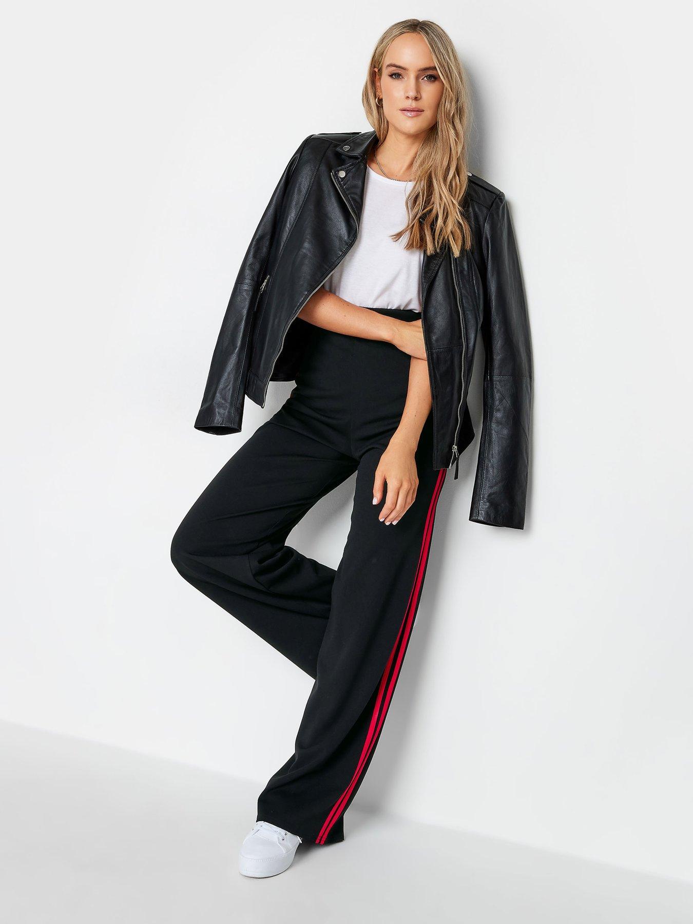 ASOS DESIGN trouser with skirt detail in black stripe