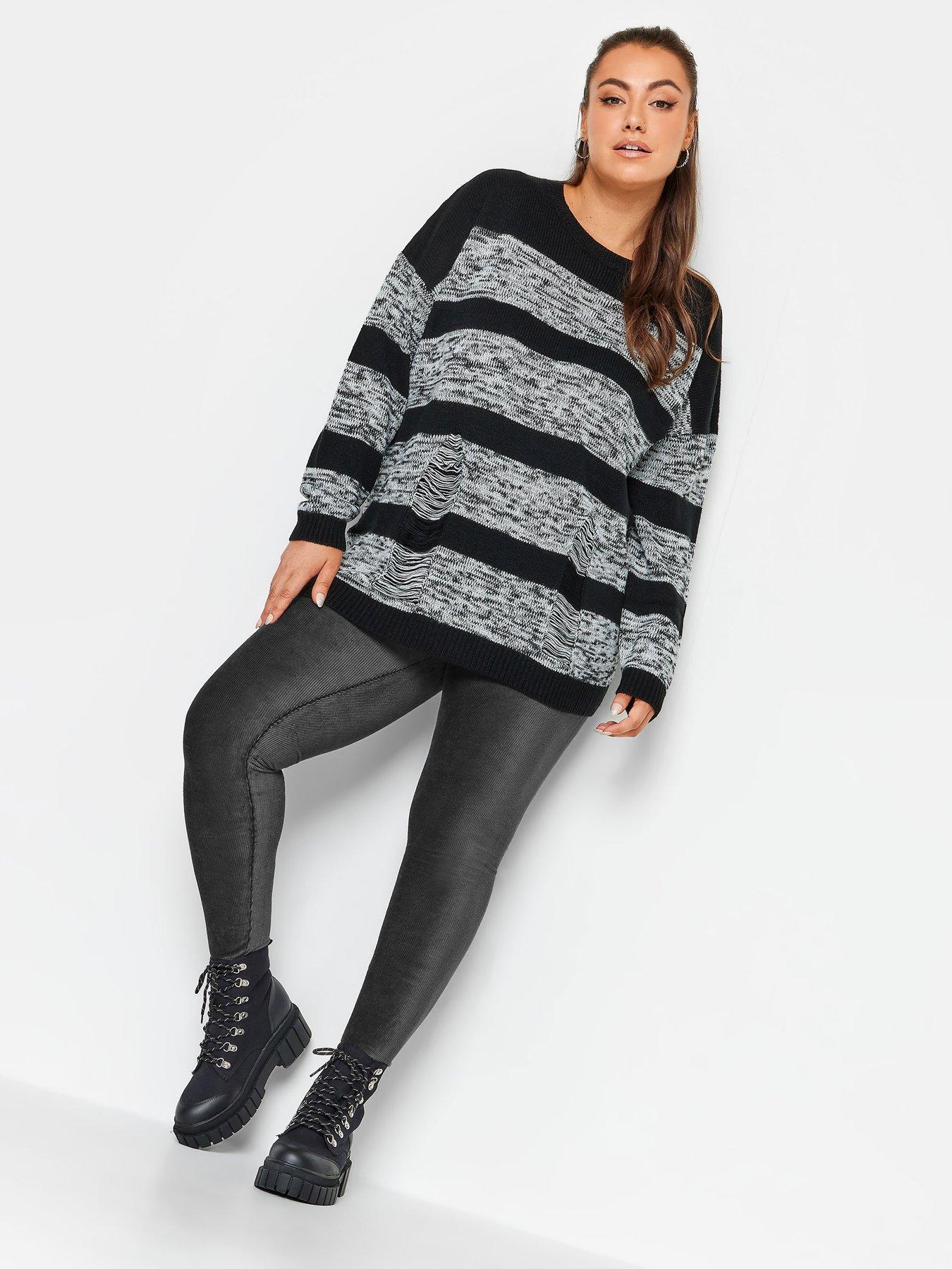 Plus Size Black Cord Leggings