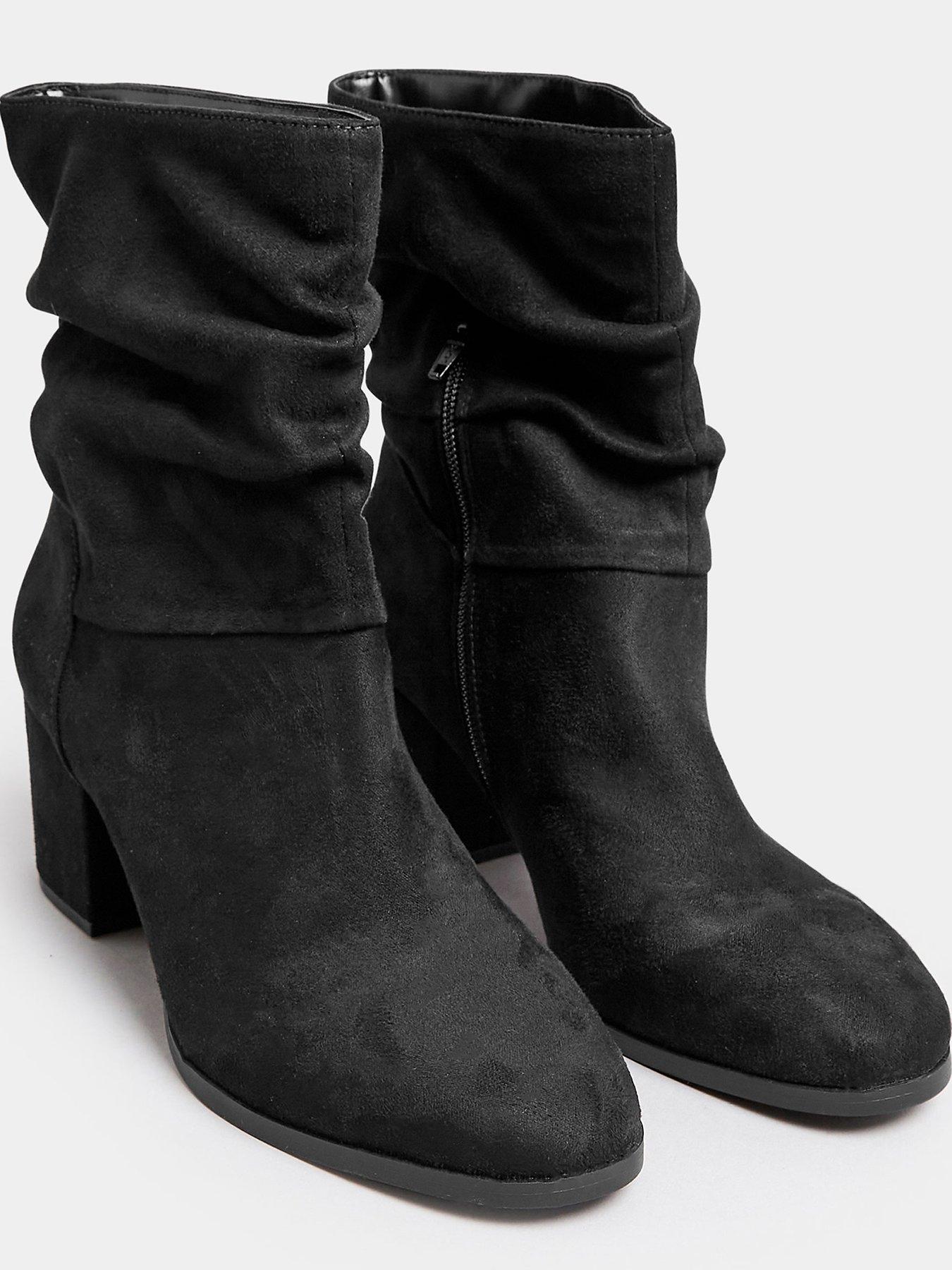 Black slouch boots uk sale