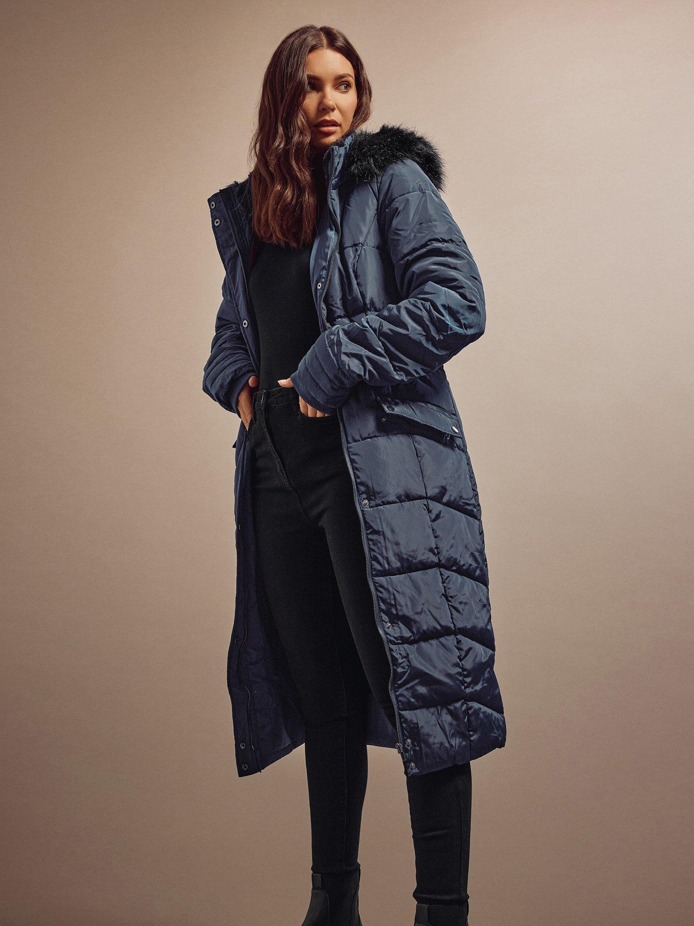 Long navy hotsell padded coat