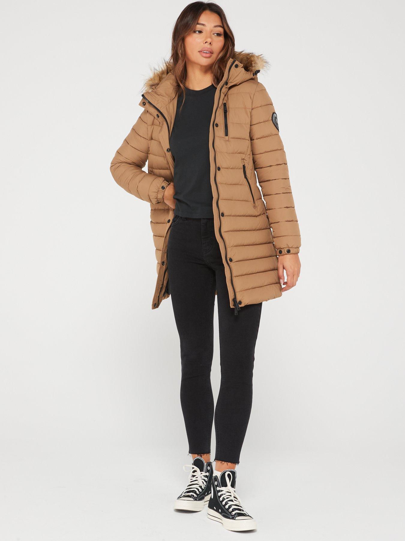 Brave Soul river padded jacket with faux fur trim