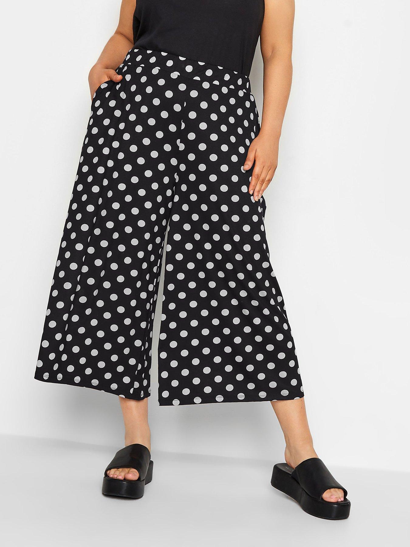 Yours Dot Midaxi Culotte - Black