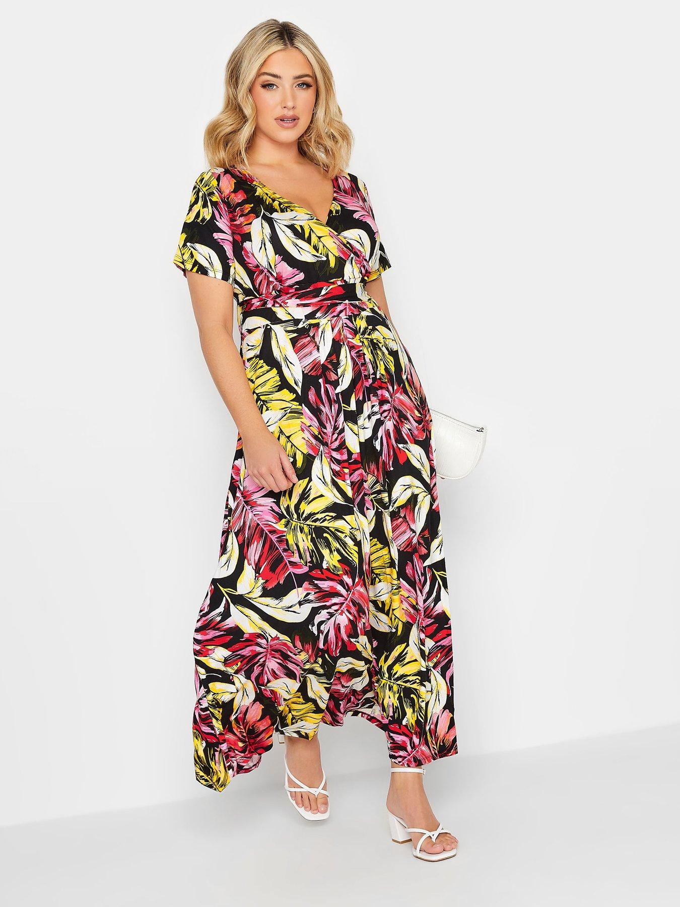 Yours Floral Front Tie Maxi Dress