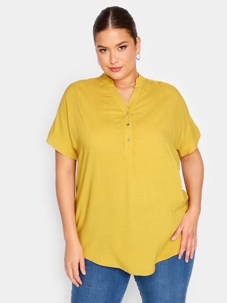 yours-half-placket-blouse-yellow