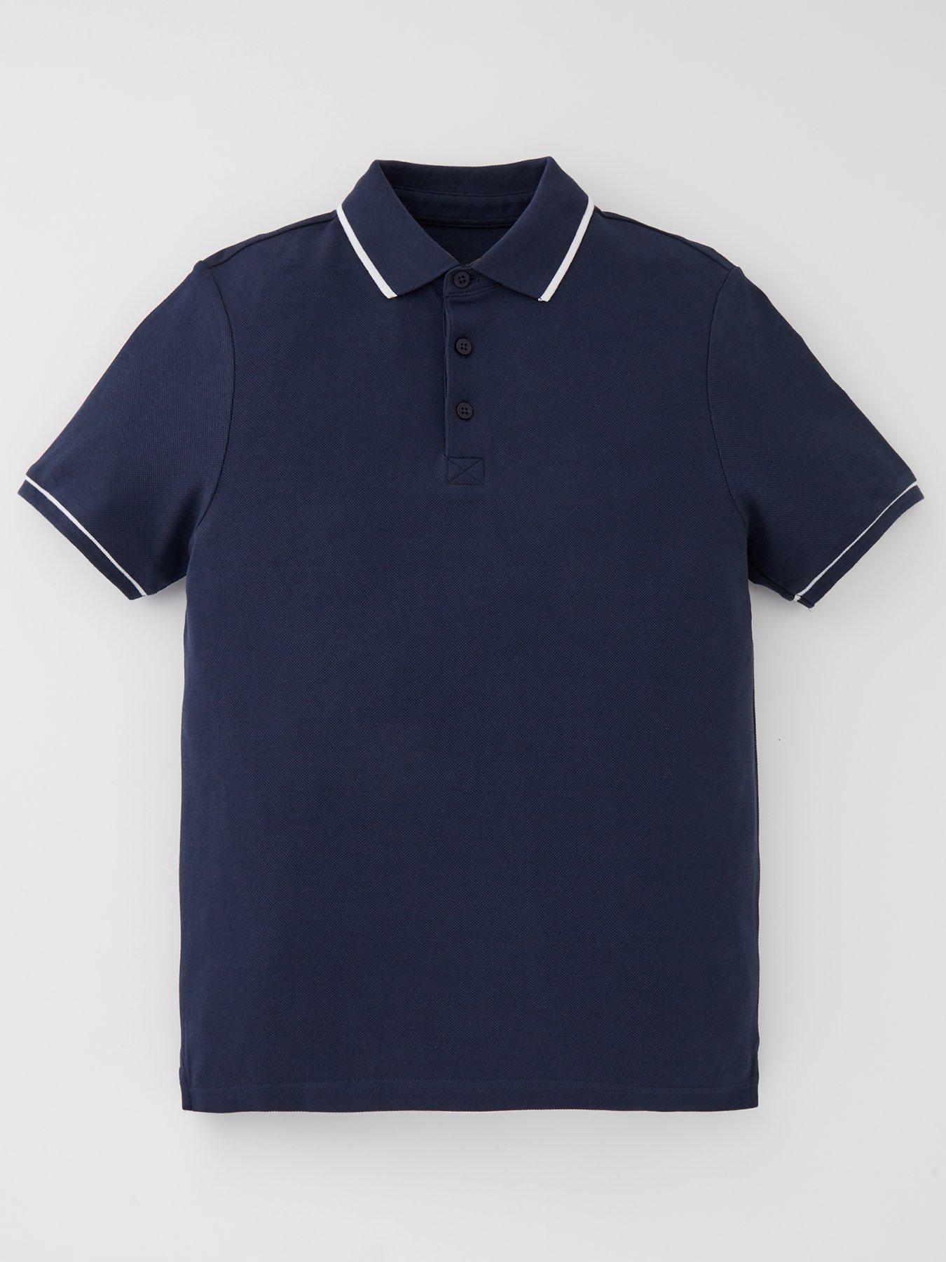 undefined Boys Navy Short Sleeve Polo - Navy