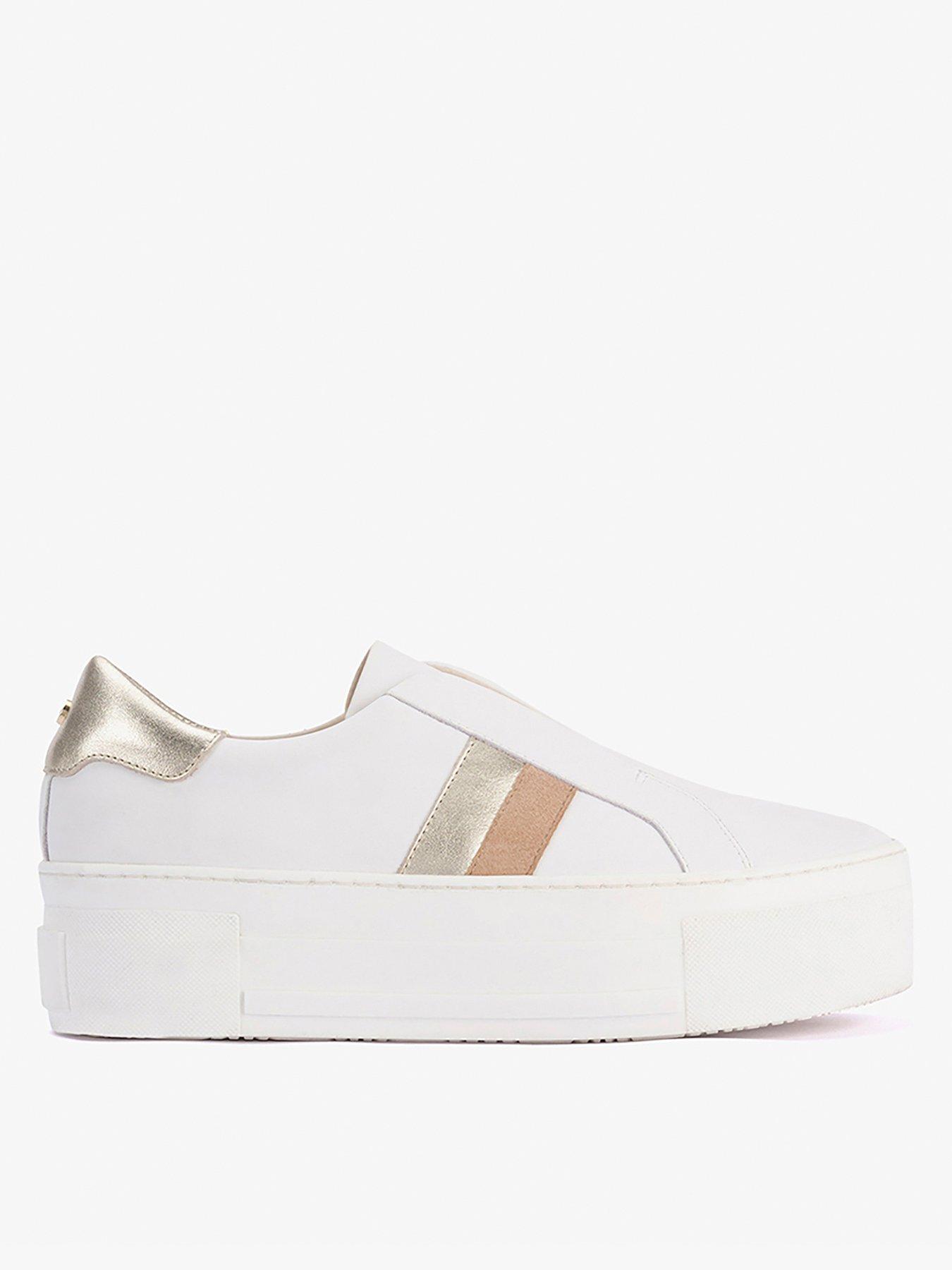 White best sale striped trainers