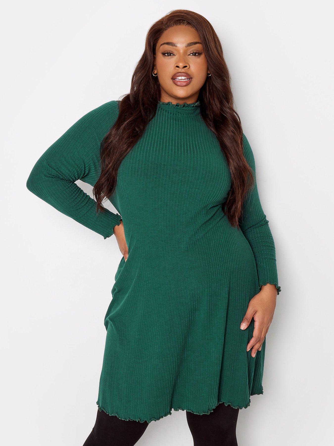 Yours Lettuce Edge Ls Tunic. Forest Green Very