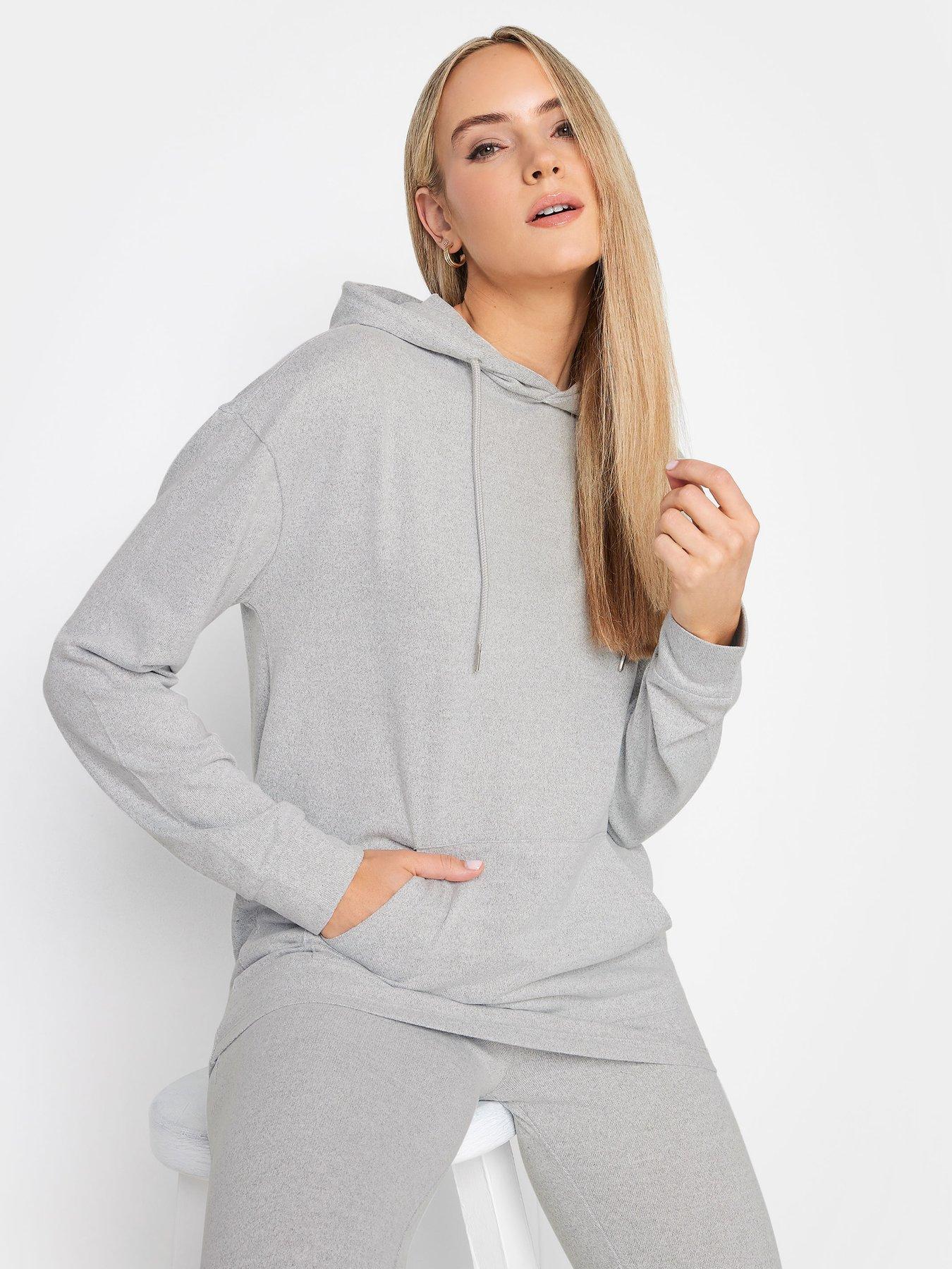 All Day Varsity Oversized Hoodie | Light Grey Marl